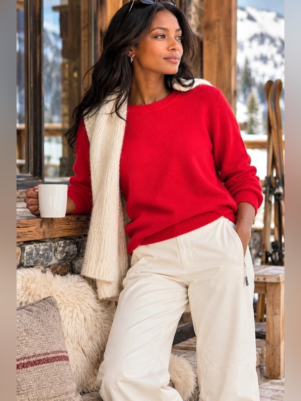 Cashmere Charter Club 100% Cashmere Crewneck Sweater in Red Size Medium